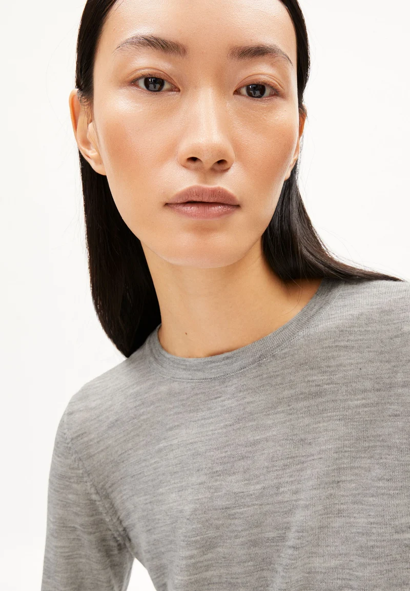 ELDIAA MERINO STRICKPULLOVER | light grey melange