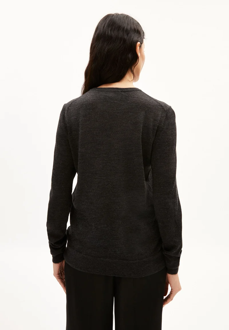 ELDIAA MERINO STRICKPULLOVER | steel melange