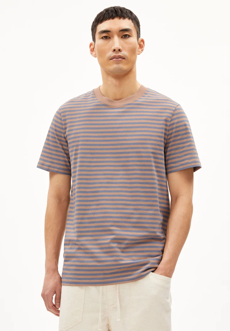 MAARKOS STRIPES | cinnamon dust-blue stone