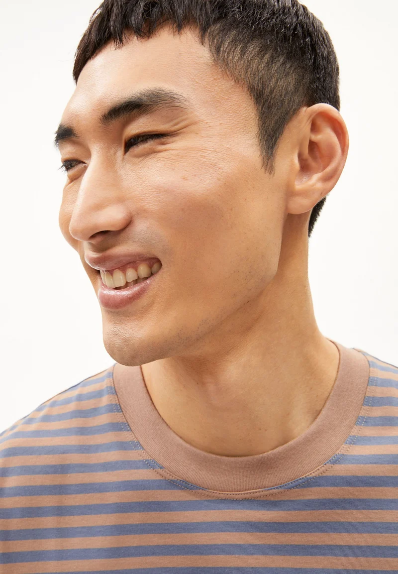 MAARKOS STRIPES | cinnamon dust-blue stone