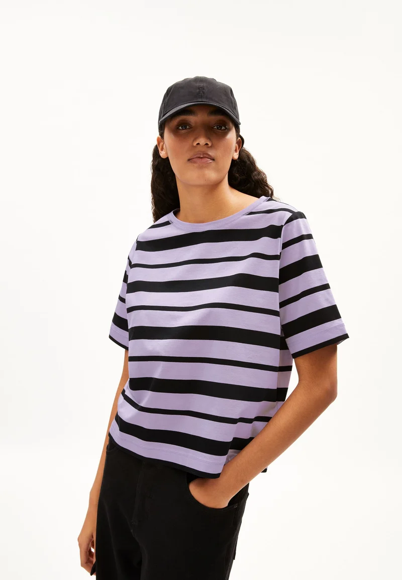 FINIAA BLOCK STRIPES | lavender light-black