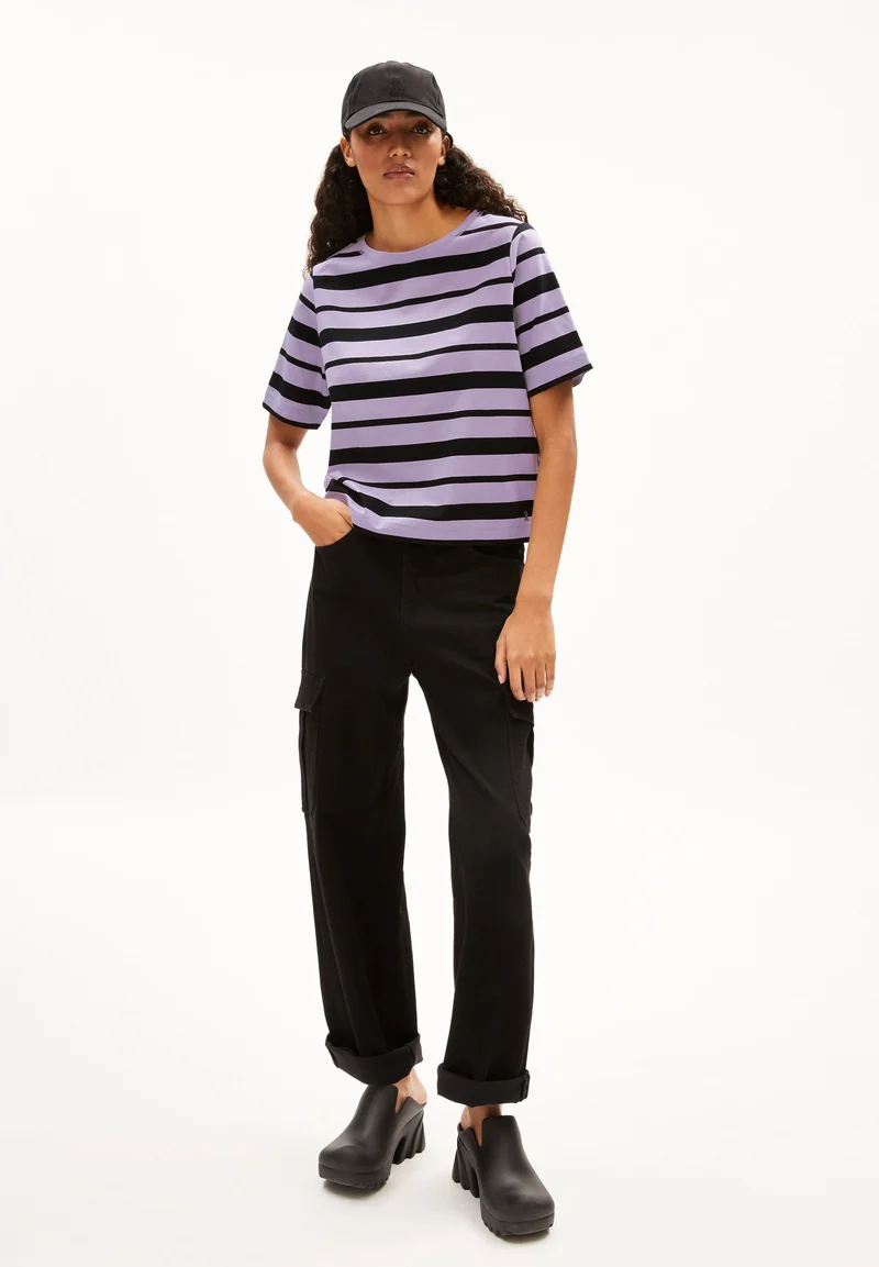 FINIAA BLOCK STRIPES | lavender light-black