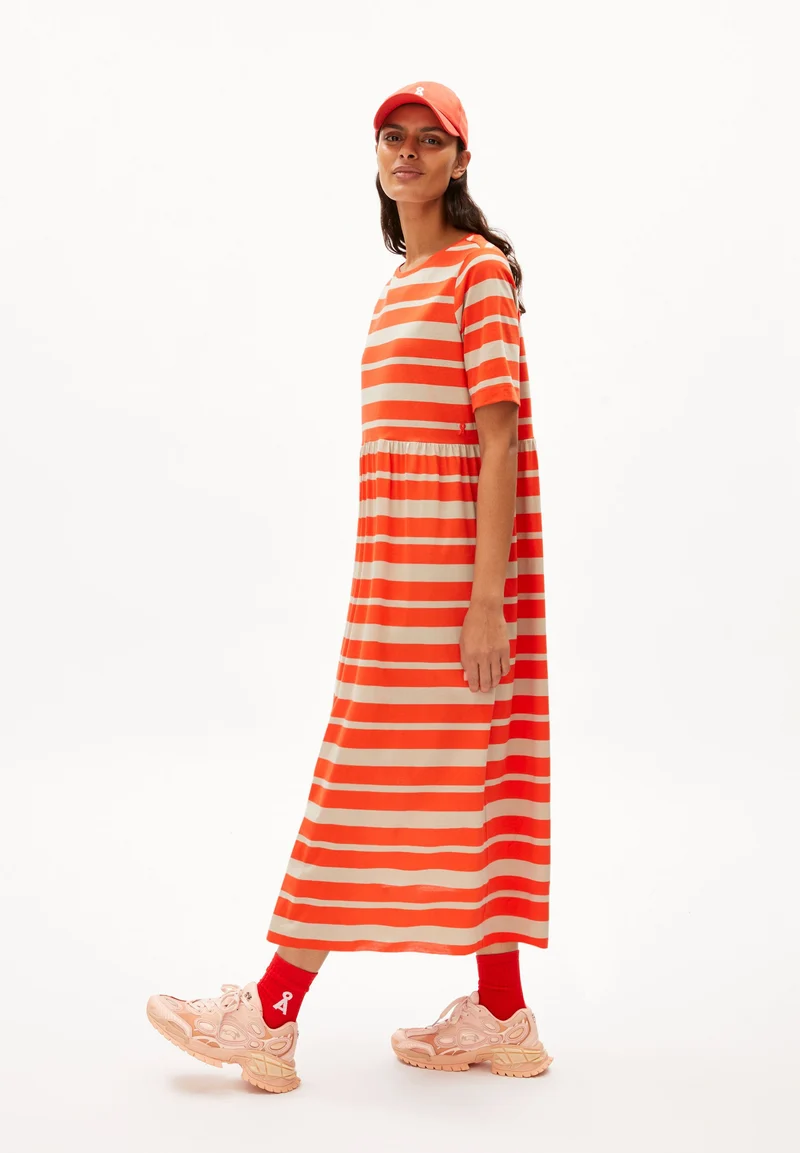 TAAKYRA BLOCK STRIPES | poppy red-sandstone