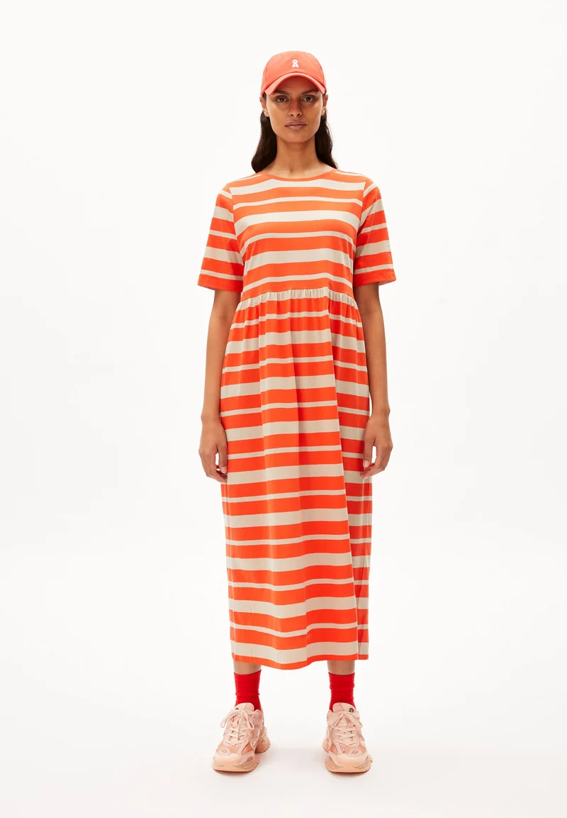 TAAKYRA BLOCK STRIPES | poppy red-sandstone
