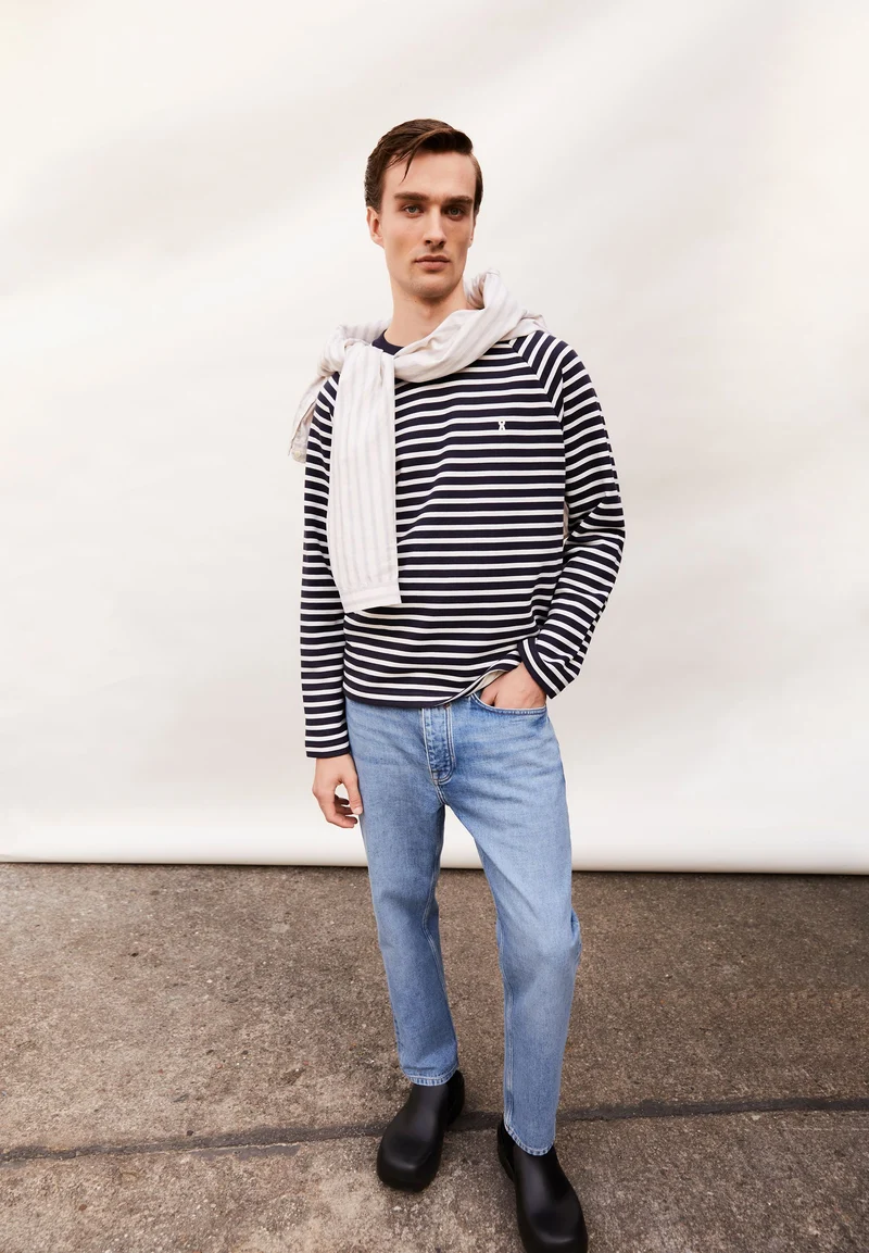 BAARN STRIPES | oatmilk-night sky