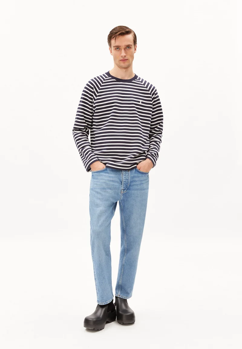 BAARN STRIPES | oatmilk-night sky