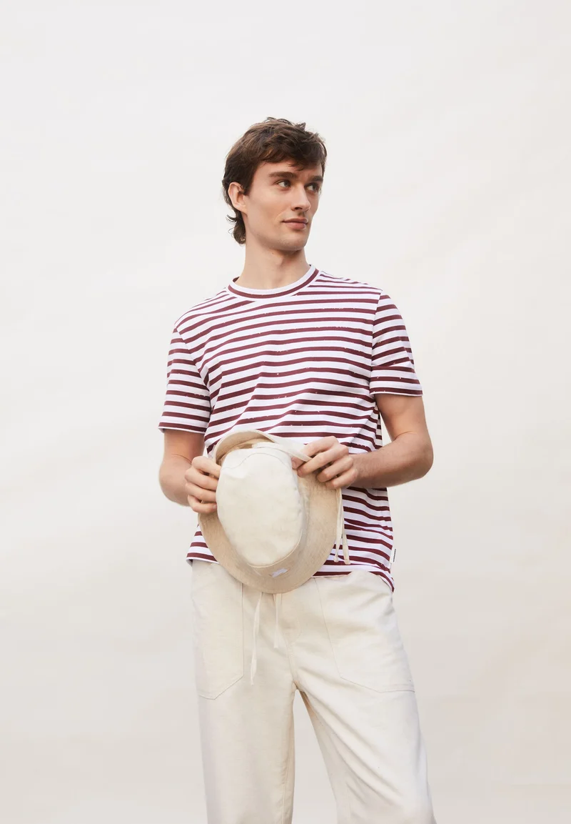 MALMAA STRIPES | white-dark crimson