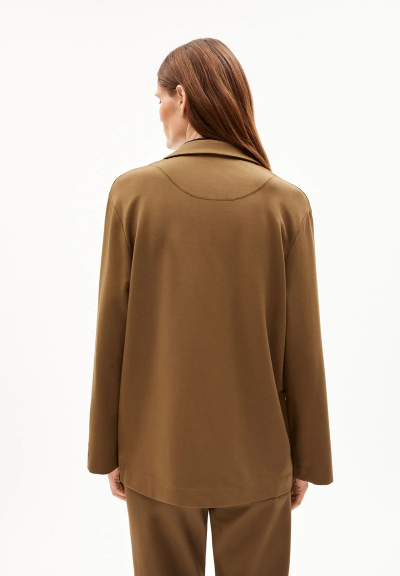 MARIAA FERNANDAA JERSEY BLAZER | dried moss