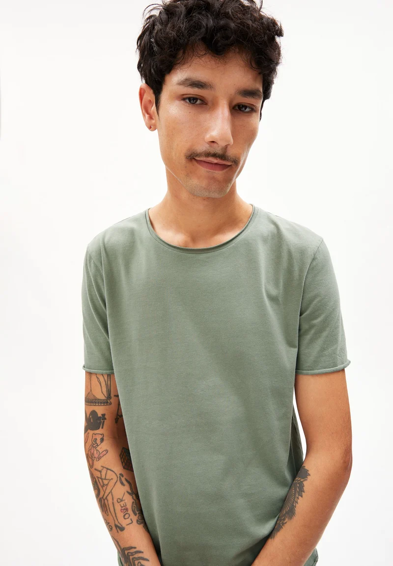 JAAMES BRUSHED T-SHIRT | grey green