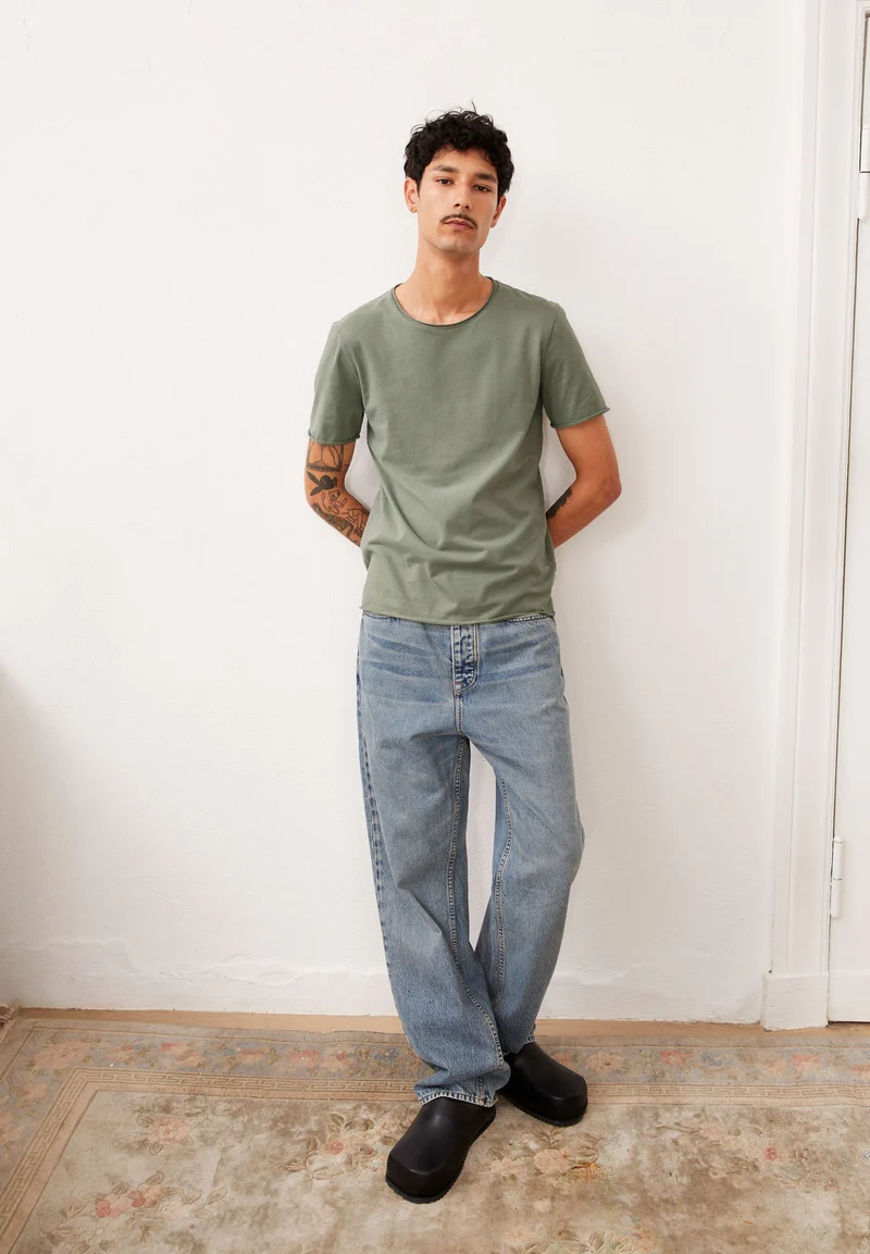 JAAMES BRUSHED T-SHIRT | grey green