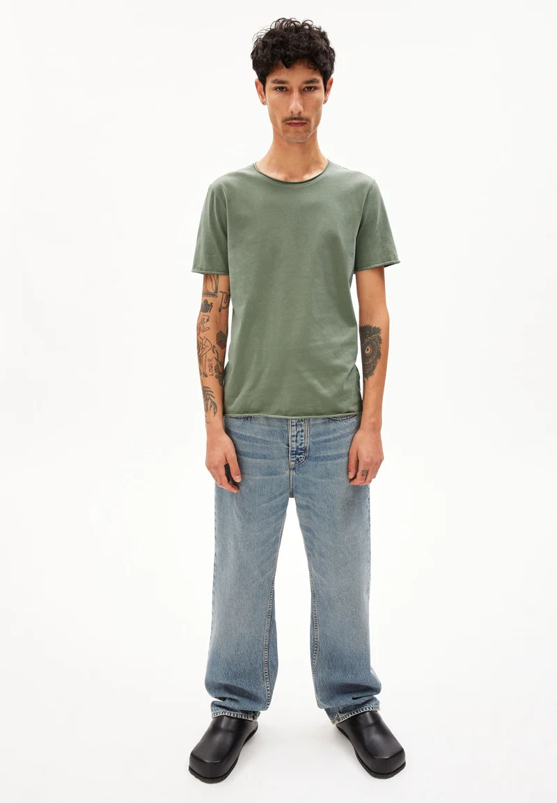 JAAMES BRUSHED T-SHIRT | grey green