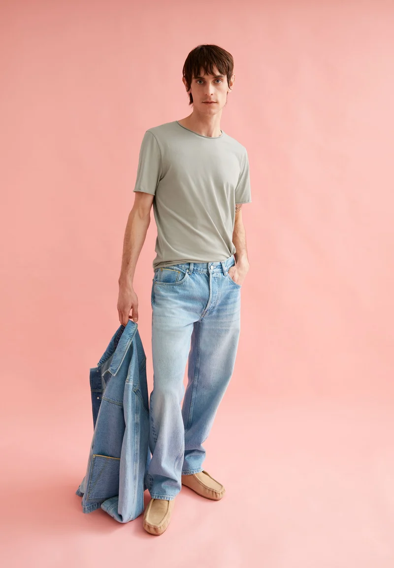 JAAMES BRUSHED T-SHIRT | seagreen