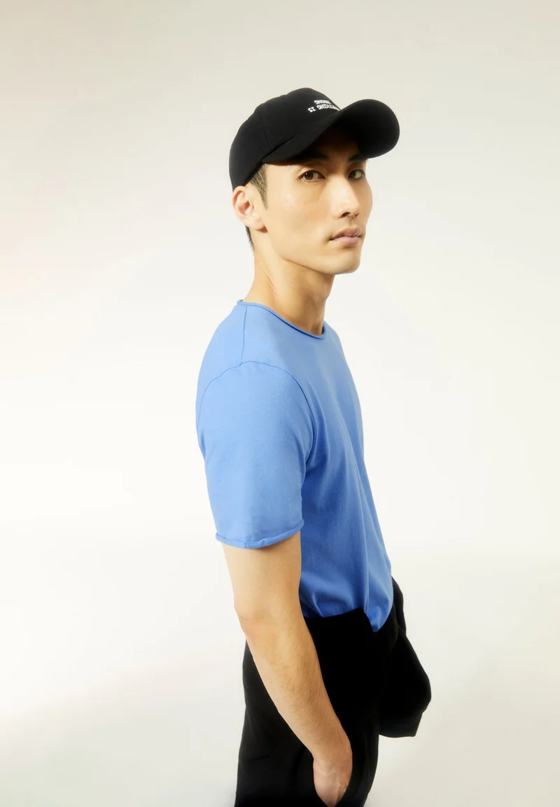 JAAMES BRUSHED T-SHIRT | blue bloom