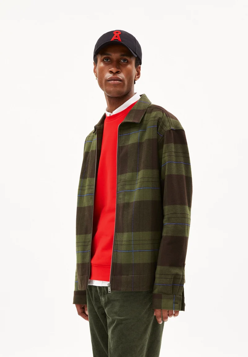 LAVAAS CHECK | dark swamp-light carbon green