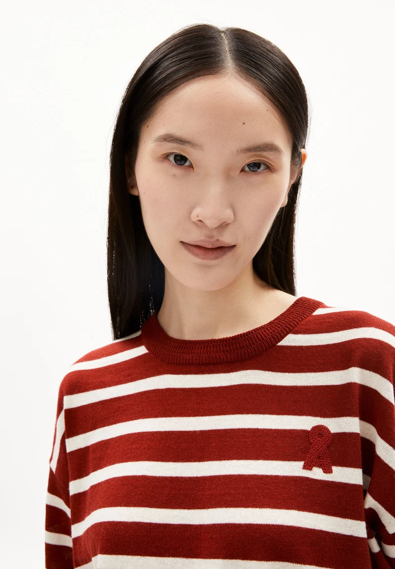 LILLAAS STRIPES | dark crimson-off white