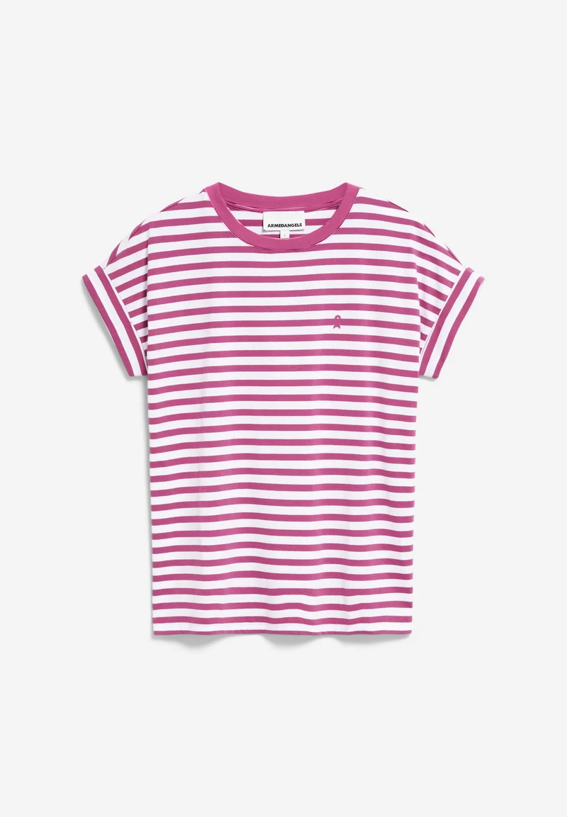 IDAARA GESTREIFTES T-SHIRT | white-crushed berry