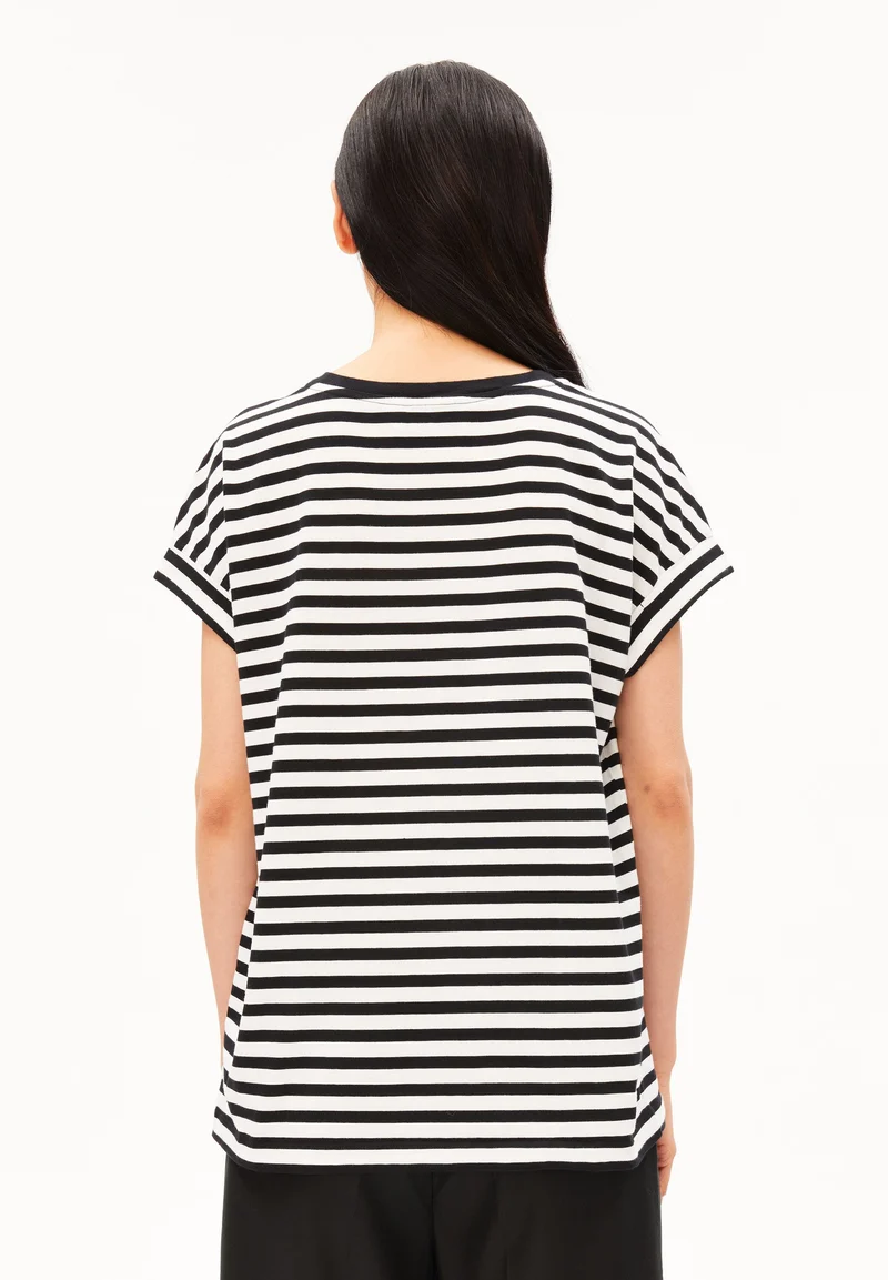 IDAARA GESTREIFTES T-SHIRT | white-black