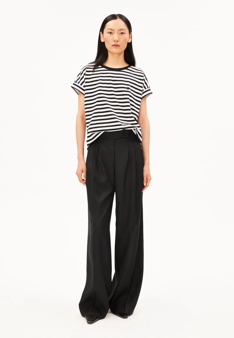 IDAARA GESTREIFTES T-SHIRT | white-black