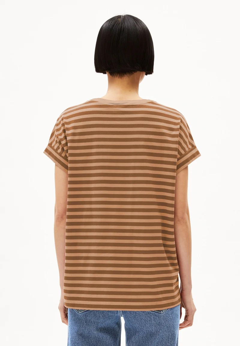 IDAARA GESTREIFTES T-SHIRT | pale umber-toasty tan