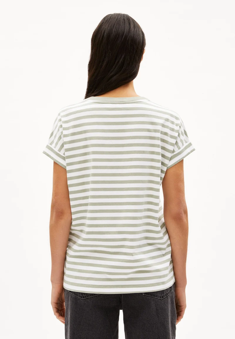 IDAARA GESTREIFTES T-SHIRT | white-seagreen