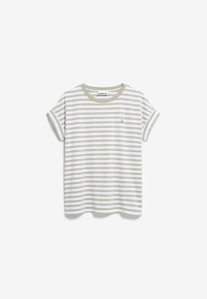IDAARA GESTREIFTES T-SHIRT | white-seagreen