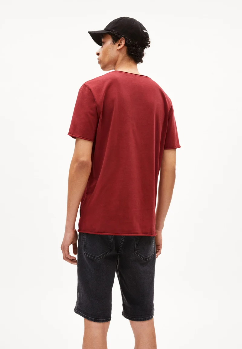 JAAMES BRUSHED T-SHIRT | dark crimson