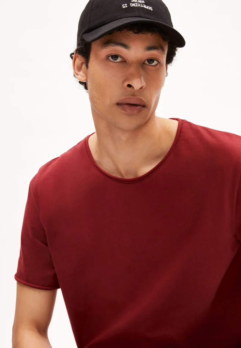 JAAMES BRUSHED T-SHIRT | dark crimson