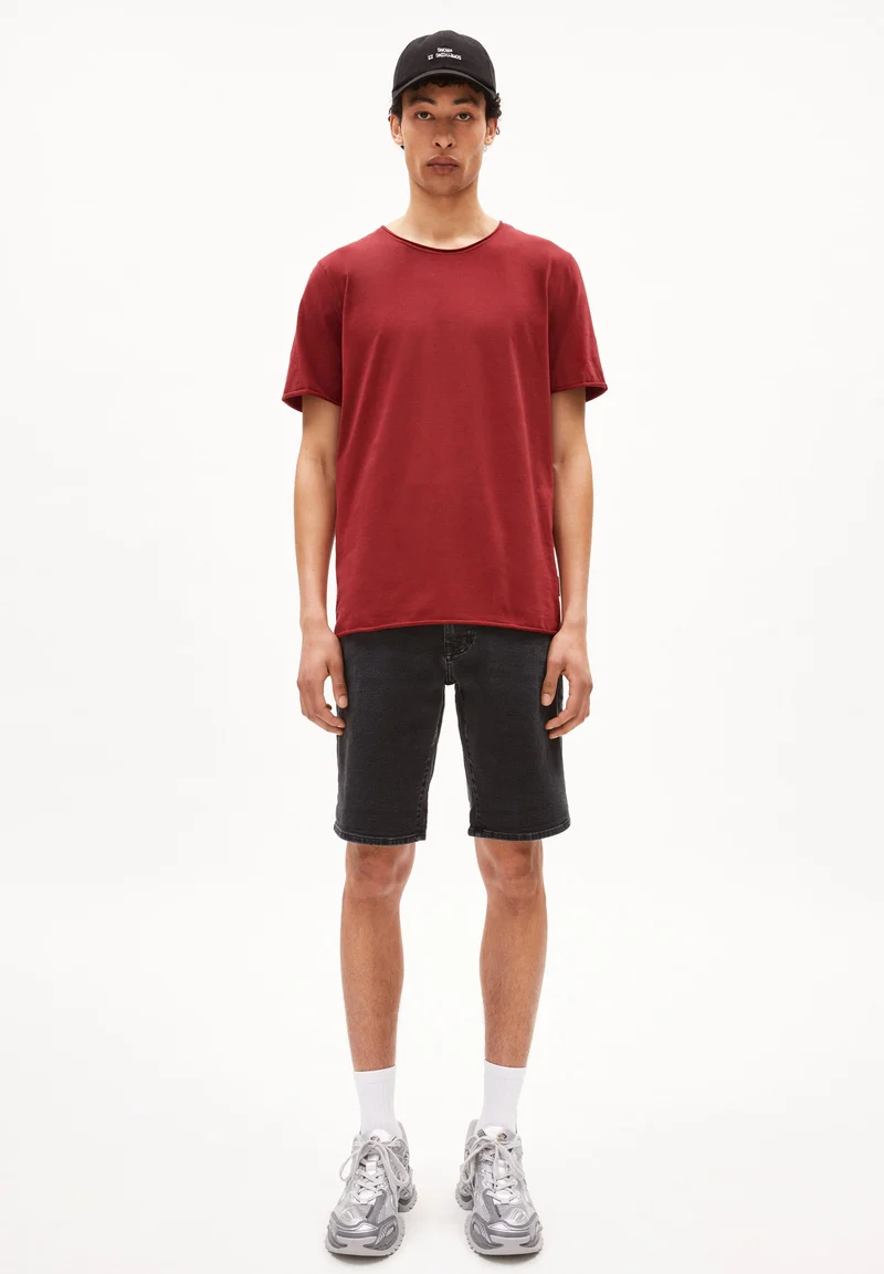 JAAMES BRUSHED T-SHIRT | dark crimson
