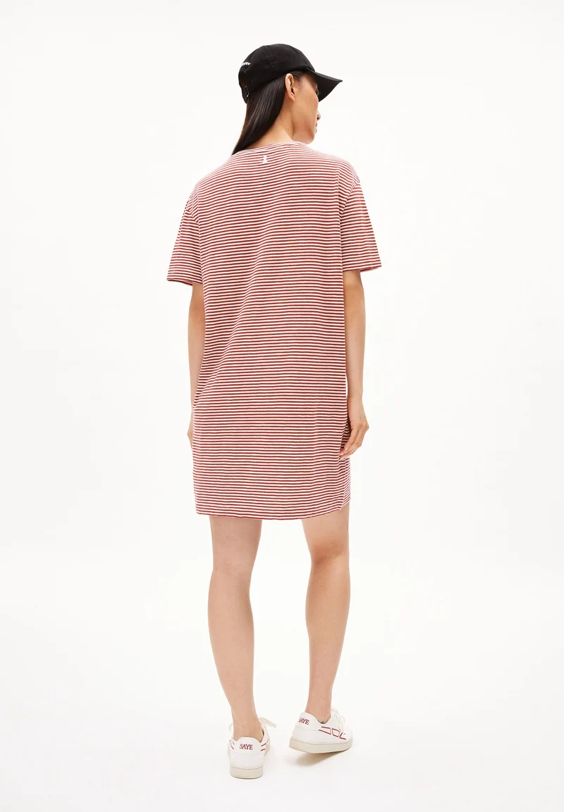 CHAARA LOVELY STRIPES | dark crimson-oatmilk