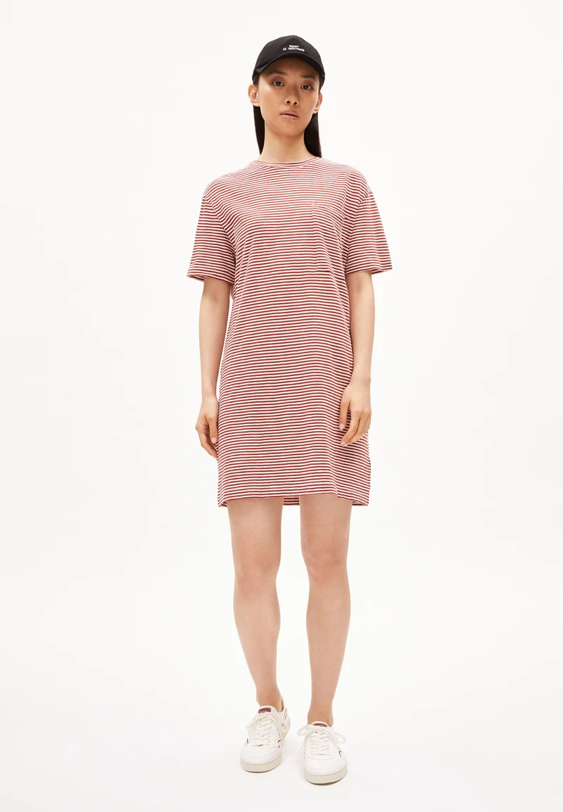 CHAARA LOVELY STRIPES | dark crimson-oatmilk