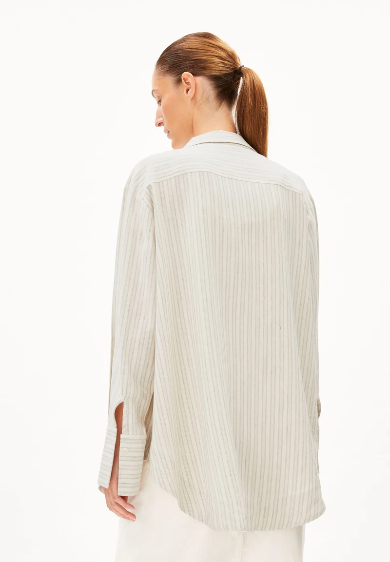 EASSAAL LINO STRIPES | oatmilk-light matcha