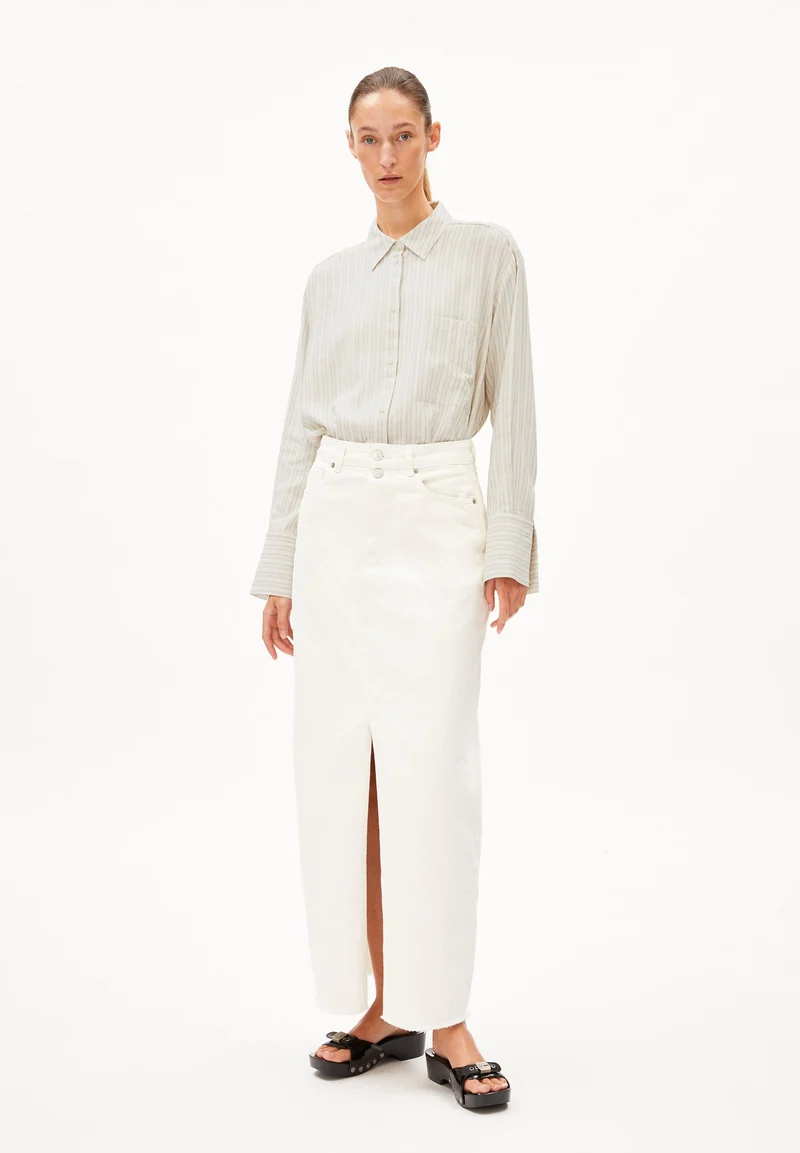 EASSAAL LINO STRIPES | oatmilk-light matcha