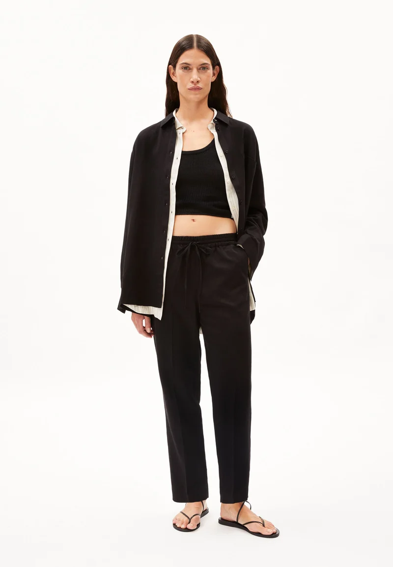 KAADIA TAPERED LINO | black