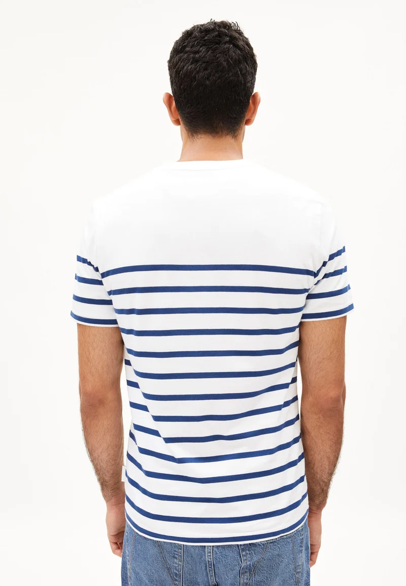 AADROS STRIPES | white-faded indigo