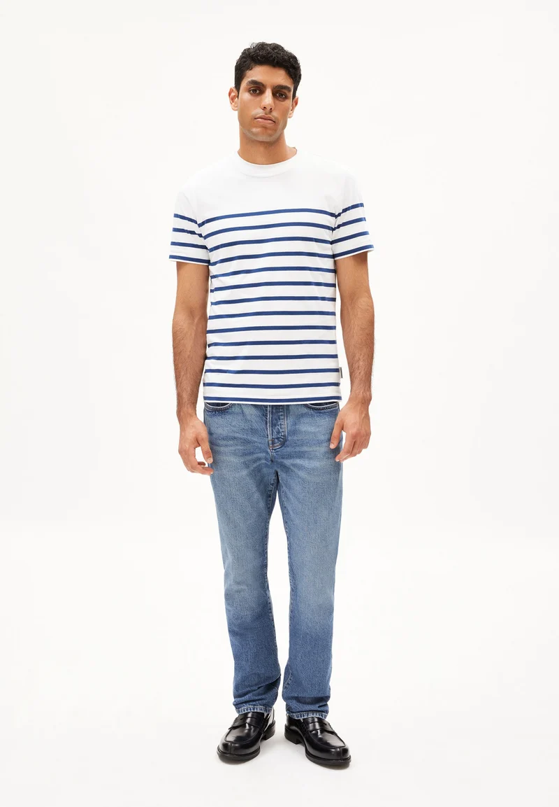 AADROS STRIPES | white-faded indigo