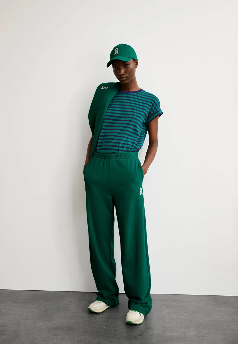 IDAARA GESTREIFTES T-SHIRT | emerald green-blue noon