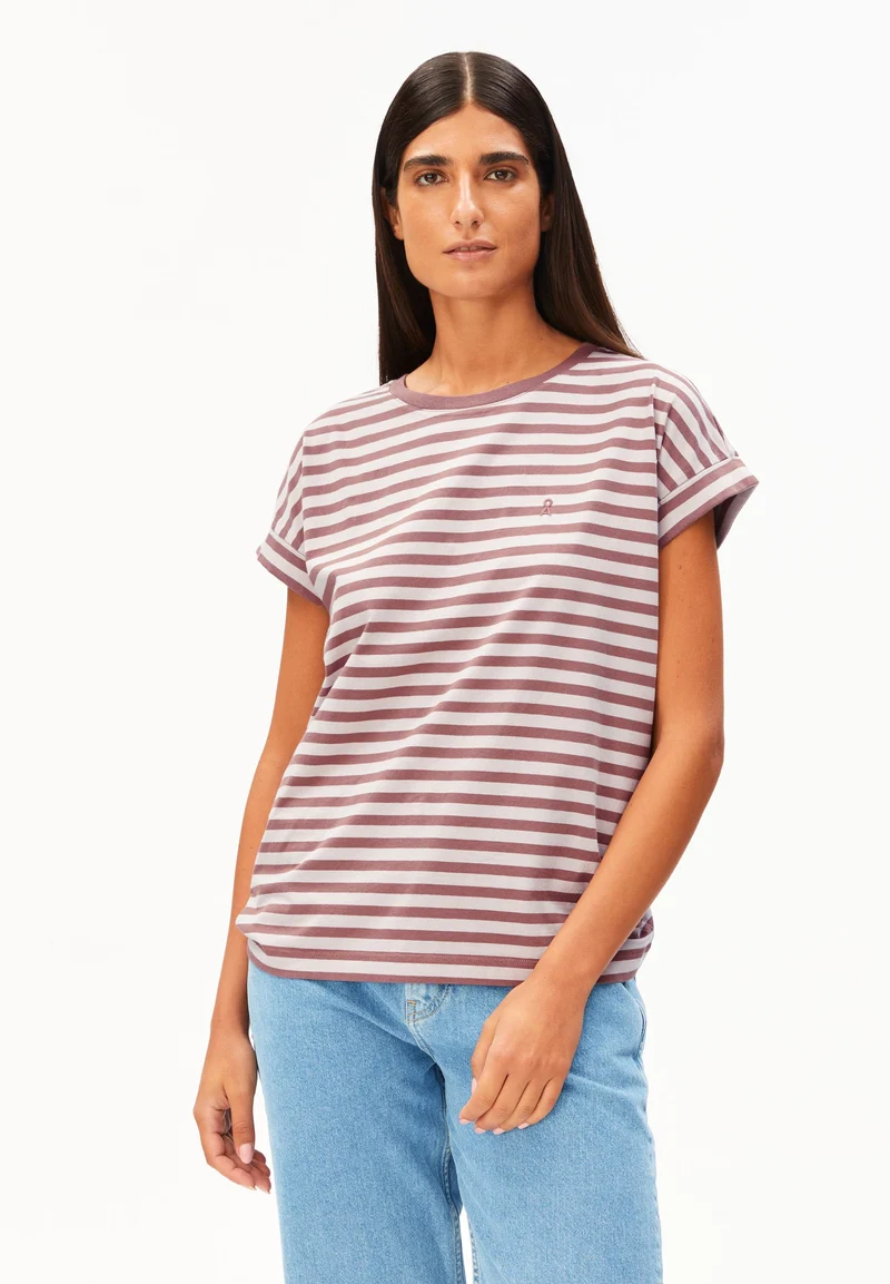 IDAARA GESTREIFTES T-SHIRT | ice grape-dark berry