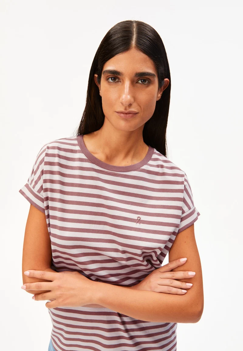 IDAARA GESTREIFTES T-SHIRT | ice grape-dark berry