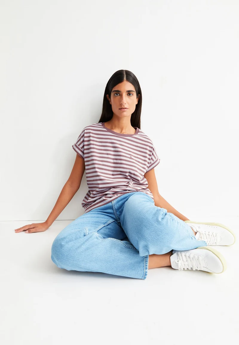 IDAARA GESTREIFTES T-SHIRT | ice grape-dark berry