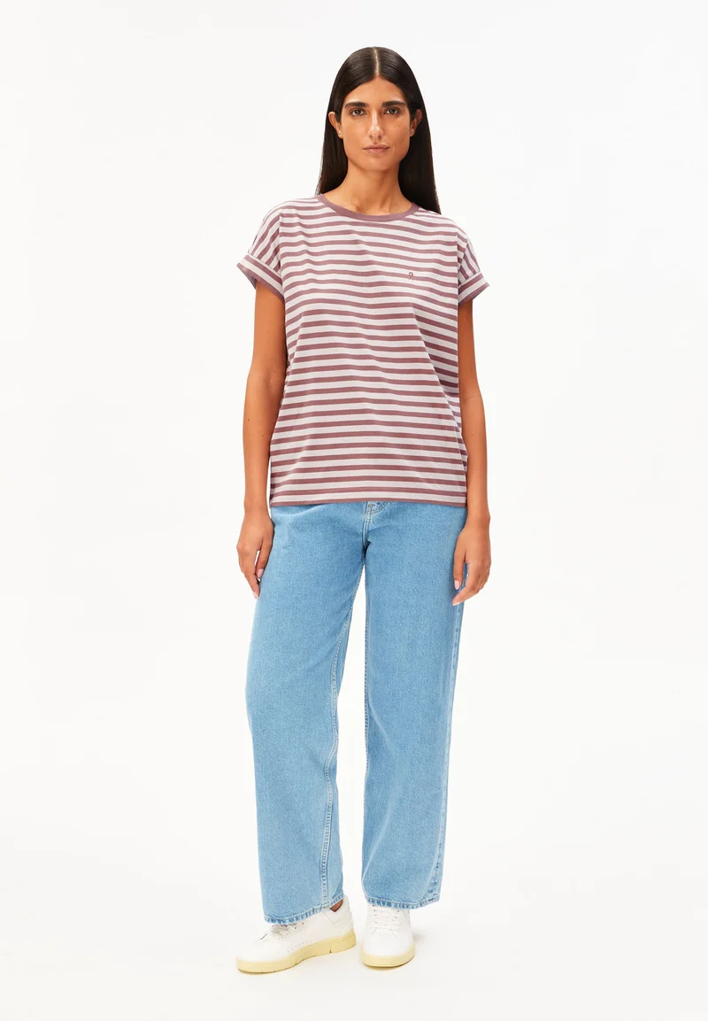 IDAARA GESTREIFTES T-SHIRT | ice grape-dark berry