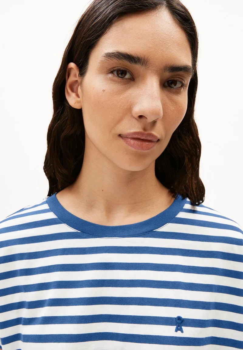 IDAARA GESTREIFTES T-SHIRT | white-dark morning