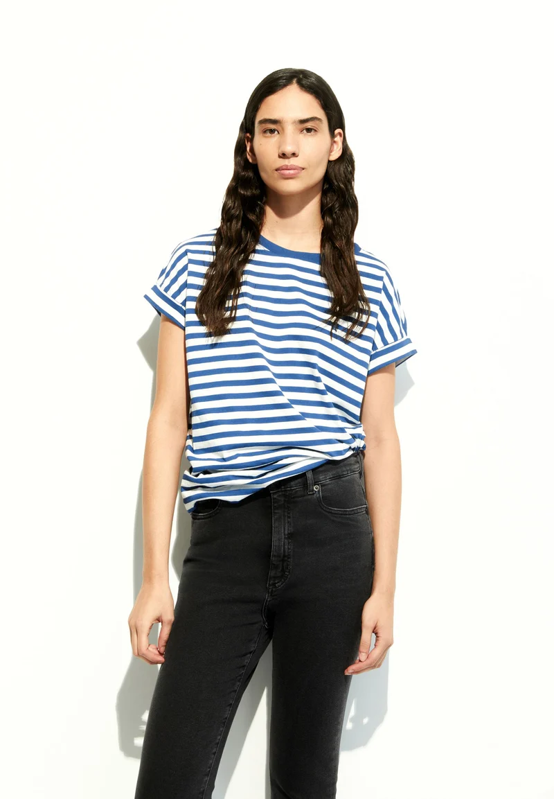 IDAARA GESTREIFTES T-SHIRT | white-dark morning