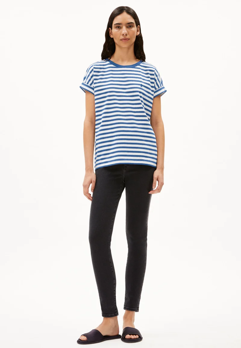 IDAARA GESTREIFTES T-SHIRT | white-dark morning