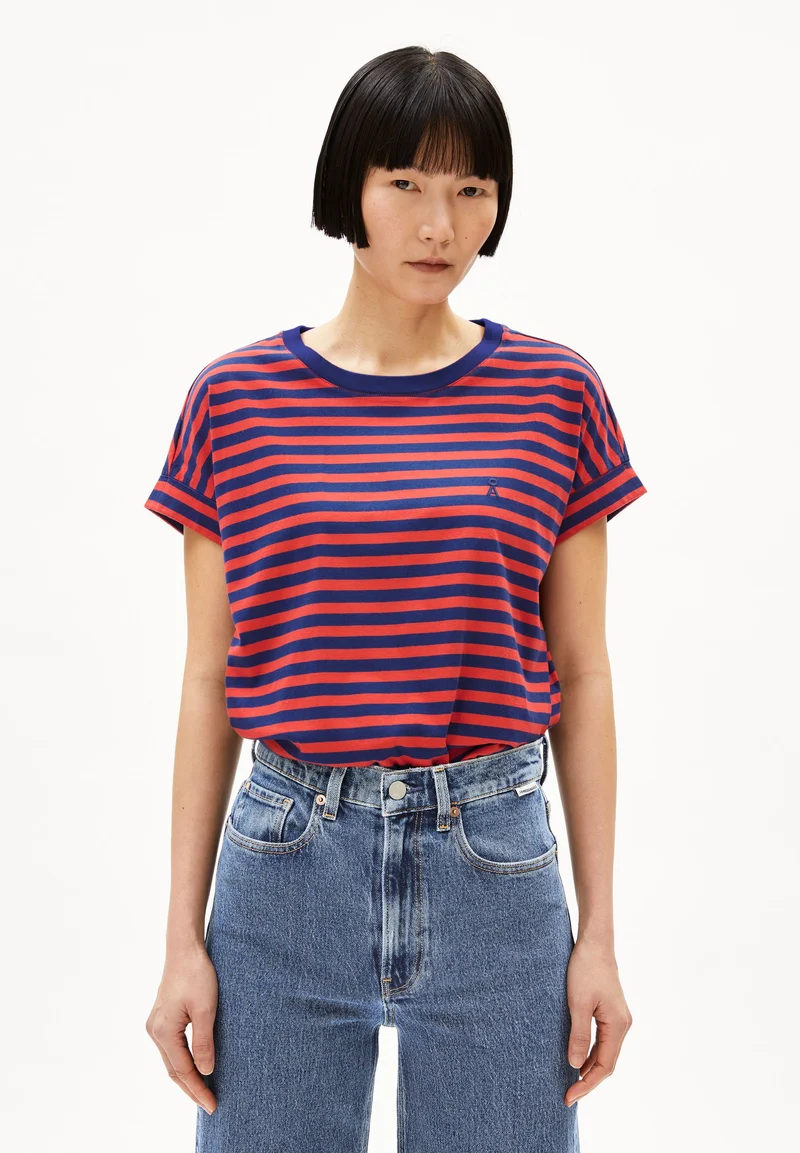 IDAARA GESTREIFTES T-SHIRT | blue noon-coral blush