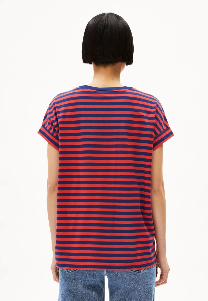 IDAARA GESTREIFTES T-SHIRT | blue noon-coral blush