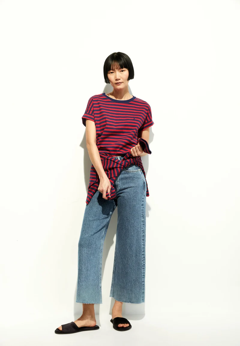 IDAARA GESTREIFTES T-SHIRT | blue noon-coral blush