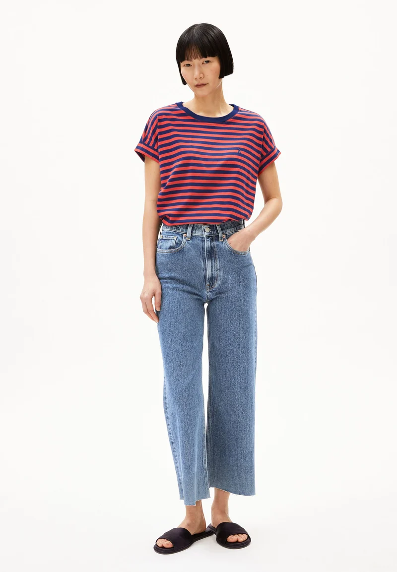 IDAARA GESTREIFTES T-SHIRT | blue noon-coral blush