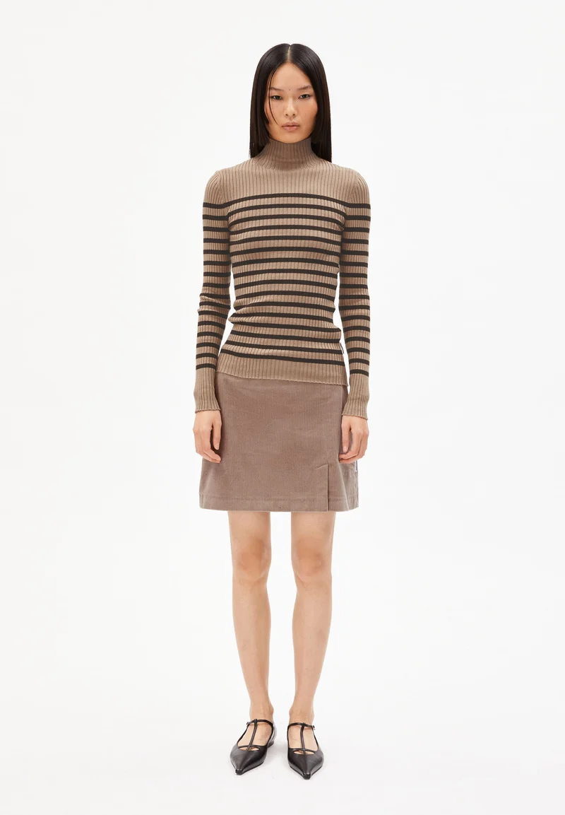 ALAANIA PLACED STRIPES | cinnamon dust-coffee