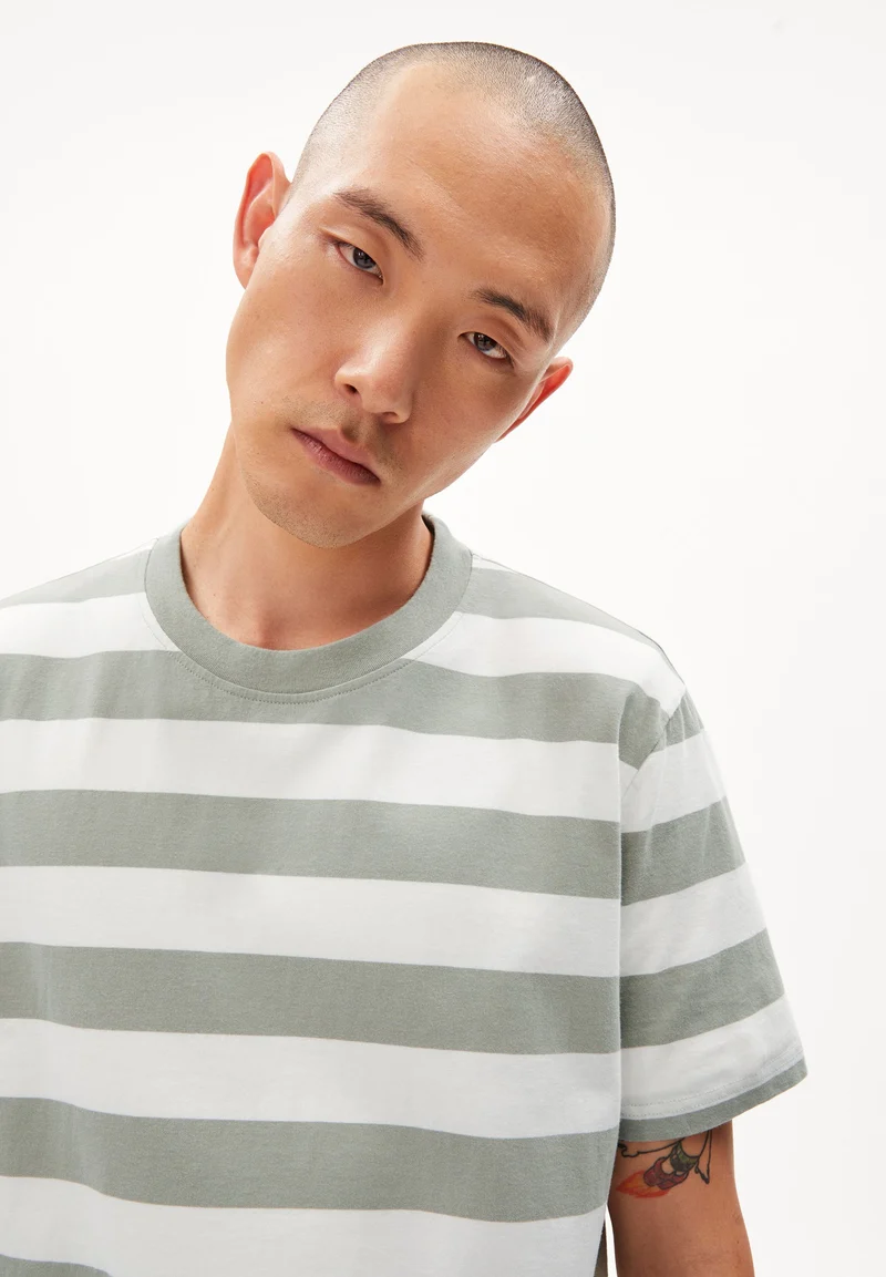 BAHAAR STRIPES | oatmilk-grey green