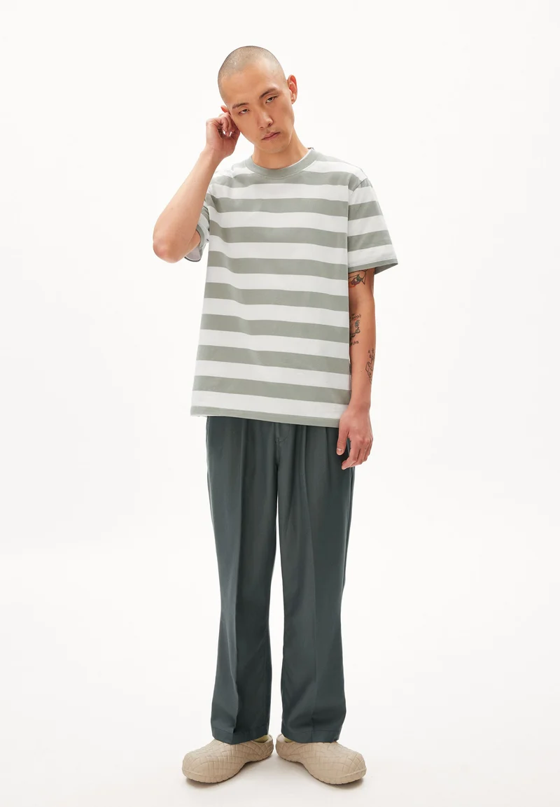 BAHAAR STRIPES | oatmilk-grey green